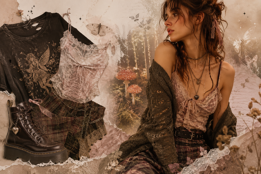 Fairy Grunge Outfits: How to Balance Soft and Edgy Style - Autumn Fashion, Fairy Grunge, Fairycore, Grunge Fashion,