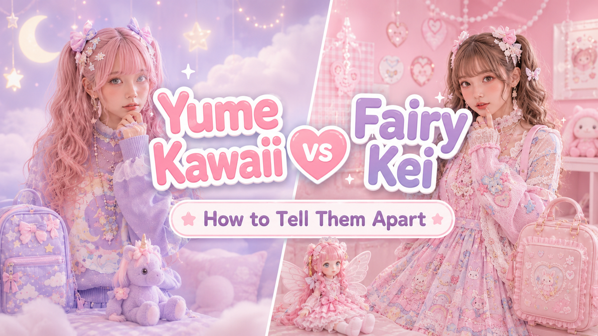 Yume Kawaii vs Fairy Kei: How to Tell Them Apart - Cozy Outfits, Cute Fashion, Dreamy Aesthetic, Dreamy Fashion,