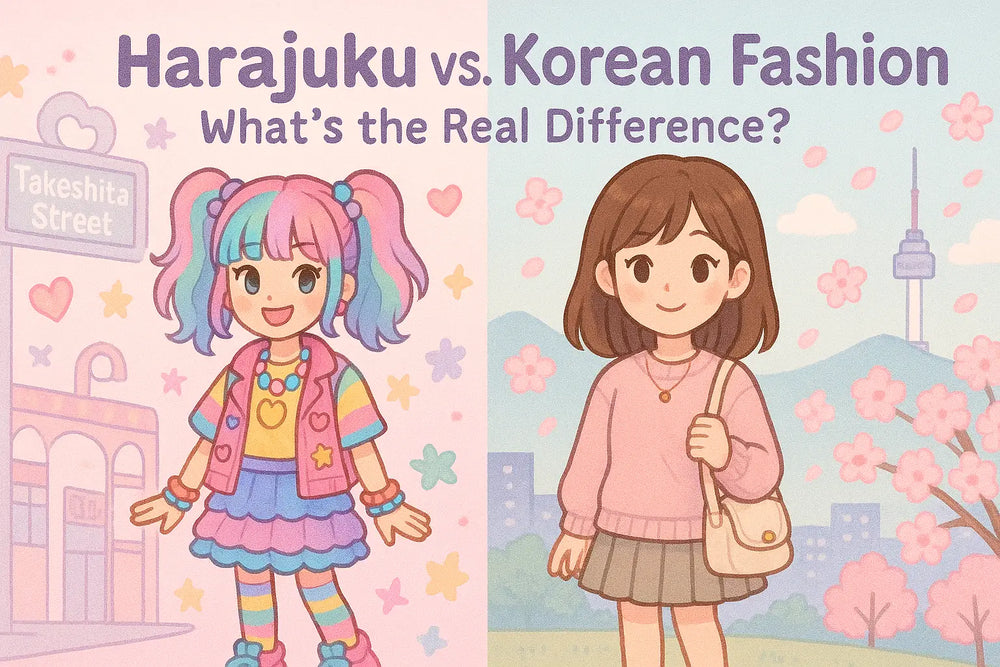 Harajuku vs. Korean Fashion: The Real Difference - Aesthetic Girls, Aesthetic Illustration, Aesthetic Outfits, Artistic