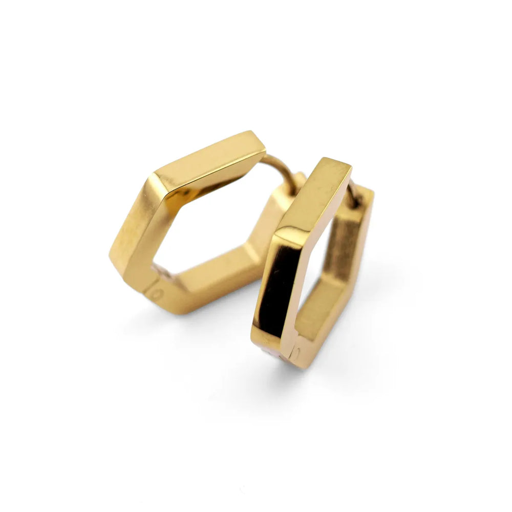 Hexagon Gold Stainless Steel Earrings - Best Sellers - Earrings - 1