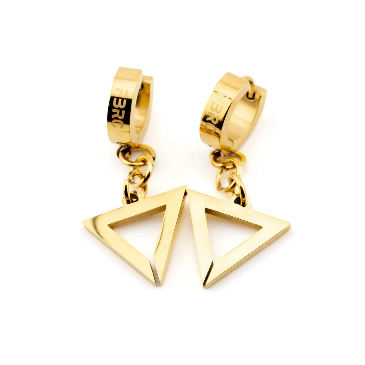 TR-08 Gold Triangle Drop Earrings - Best Sellers - Earrings - 1