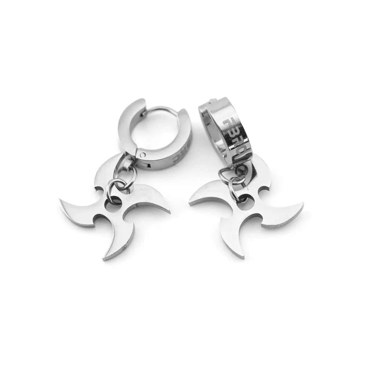 Stainless Steel Shuriken Hoop Earrings - Accessories - Earrings - 1