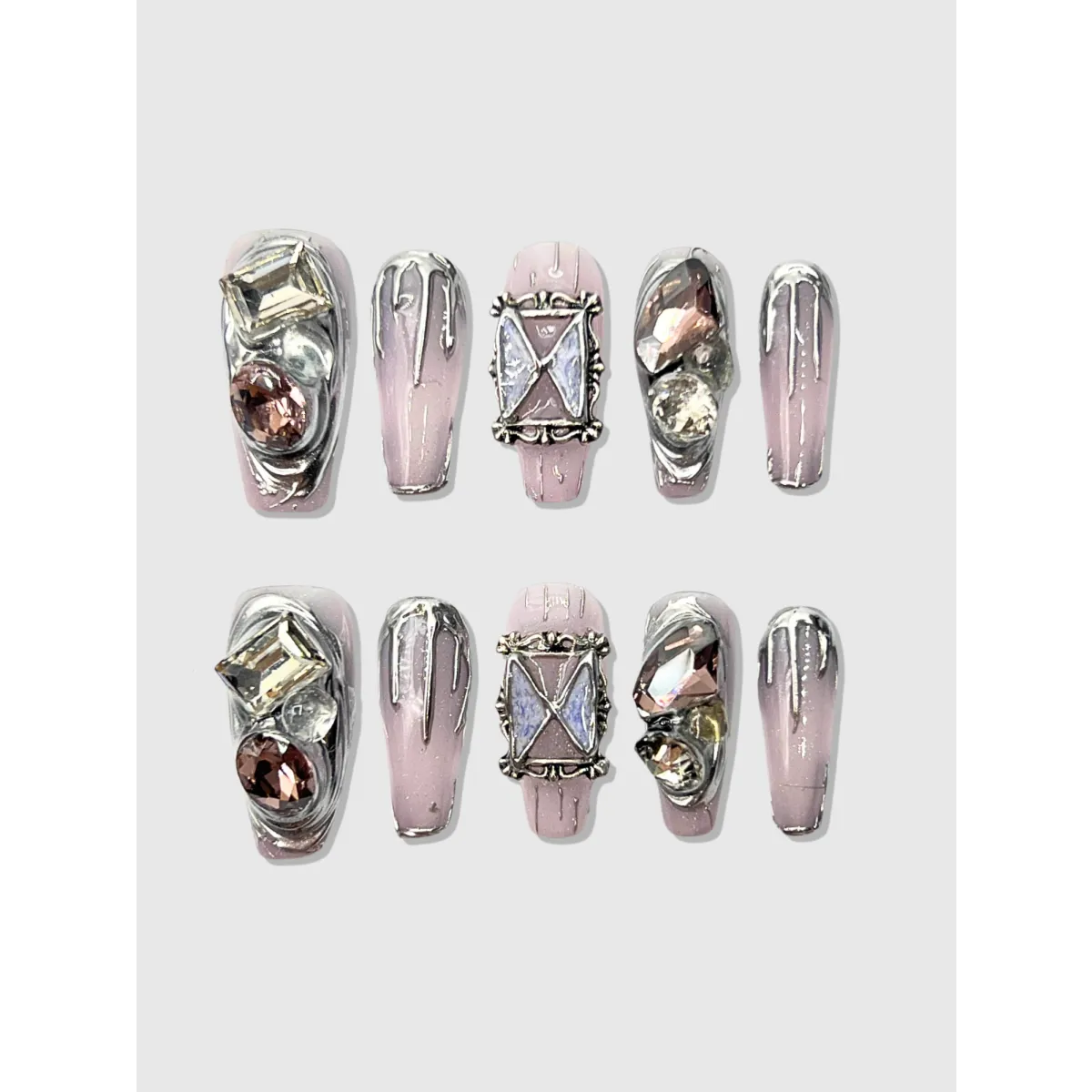 Butterfly Trap 3D Gemstone Press-On Nails - Best Sellers - Cosmetics - 1