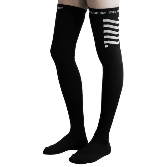 Black Logo Grip Thigh High Socks - Best Sellers - Accessory - 1