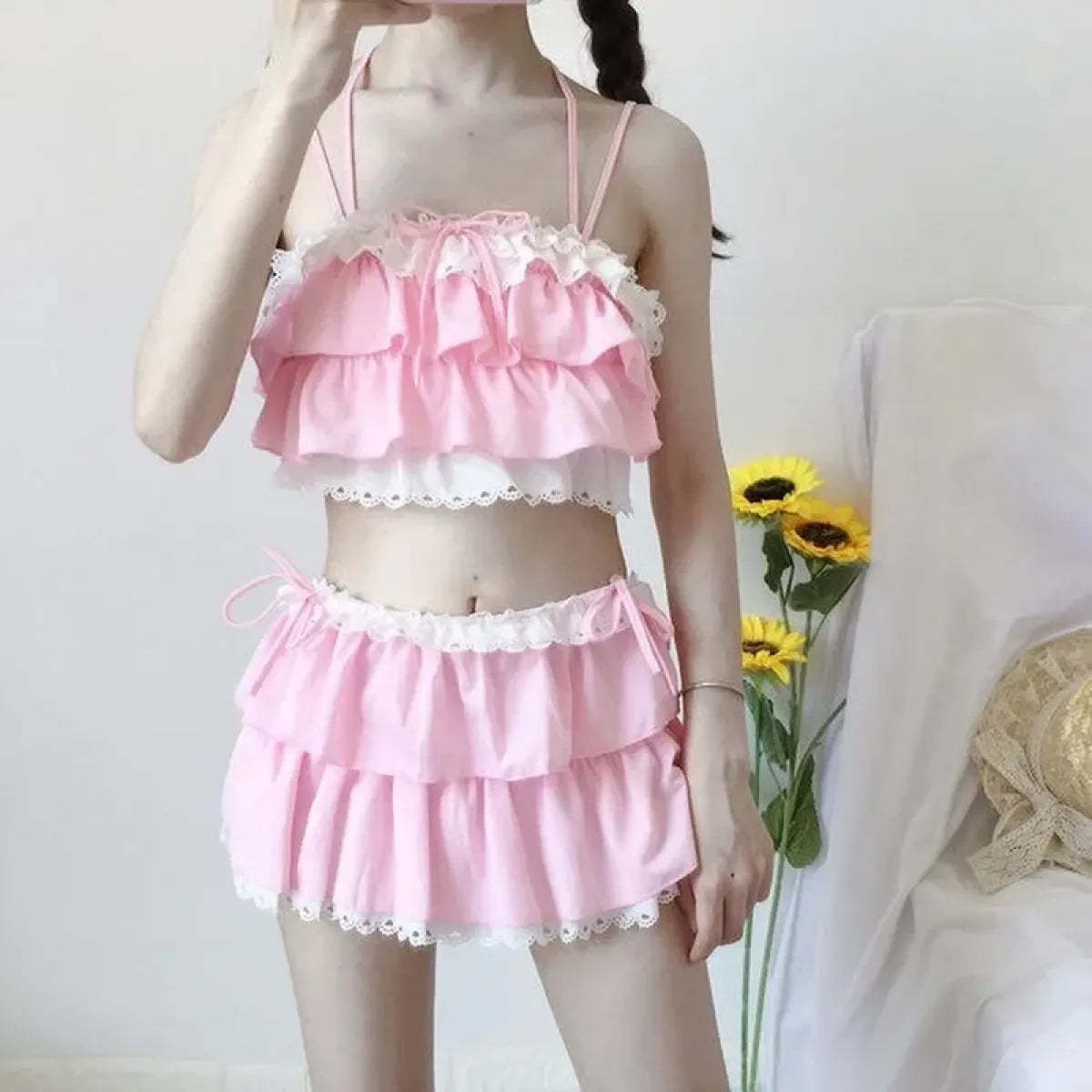 Kawaii High Waist Patchwork Bikini Set - Best Sellers - Swimsuit / Bikini / One-Piece Swimwear - 1