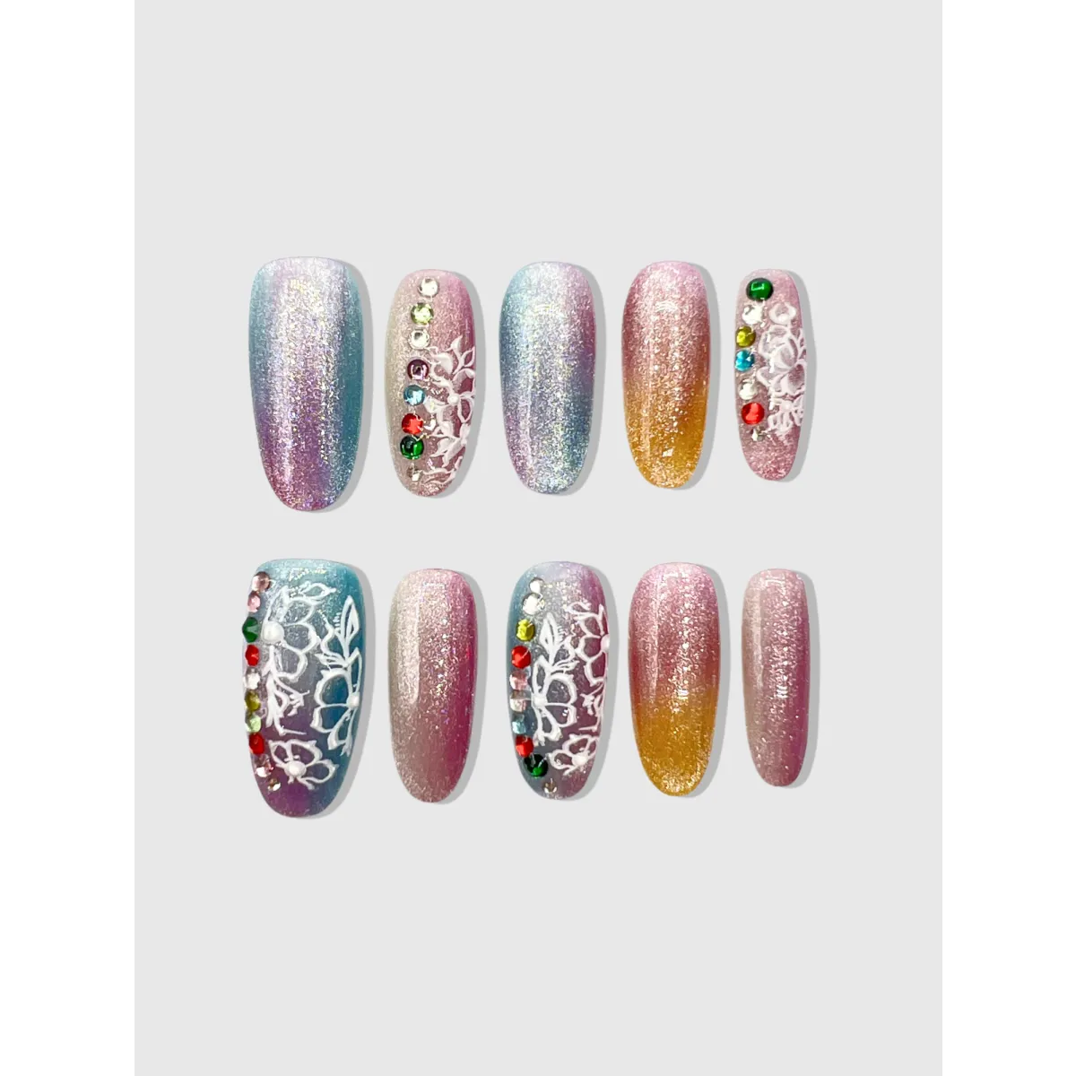 Mermaid Tail Glitter Press-On Nails - Best Sellers - Cosmetics - 1
