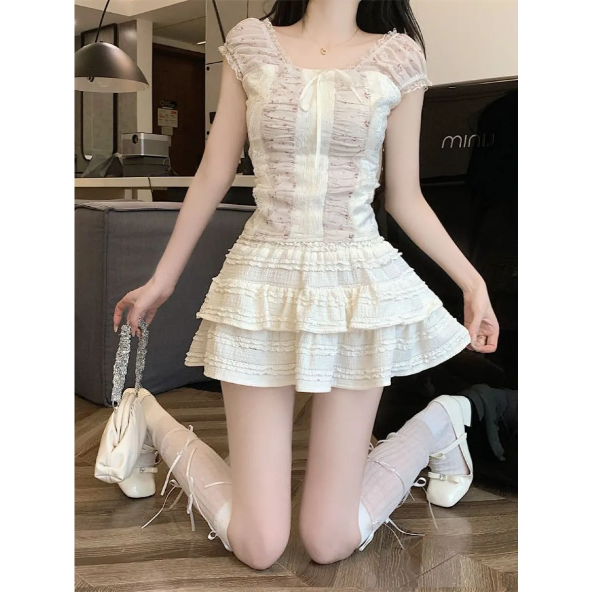Sweet Ballet Lace Puffy Mini Skirt - Best Sellers - Skirt - 1