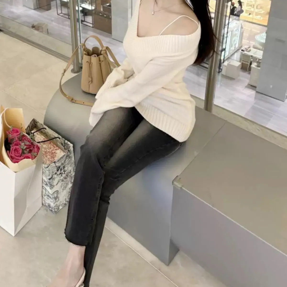 Korean Slim Fit V-Neck Knit Sweater - Best Sellers - Sweater / Pullover - 1