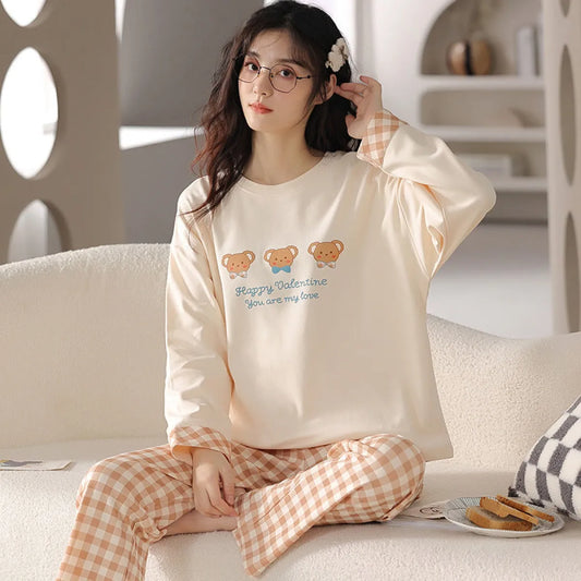 Cartoon Cotton Pajama Set with Bear Prints - Best Sellers - Pajama Set - 6