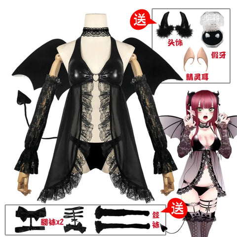 Little Devil Cosplay Costume Set with Bat Wings - Best Sellers - Cosplay Costume Set - 1