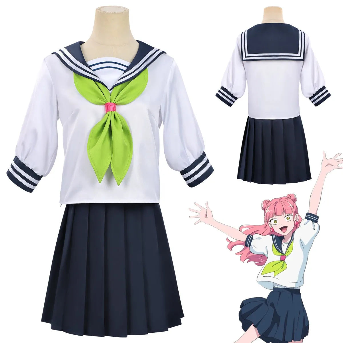 JK School Uniform Cosplay Set – Anime Sailor Top & Pleated Skirt - Anime - Cosplay Outfit - 1
