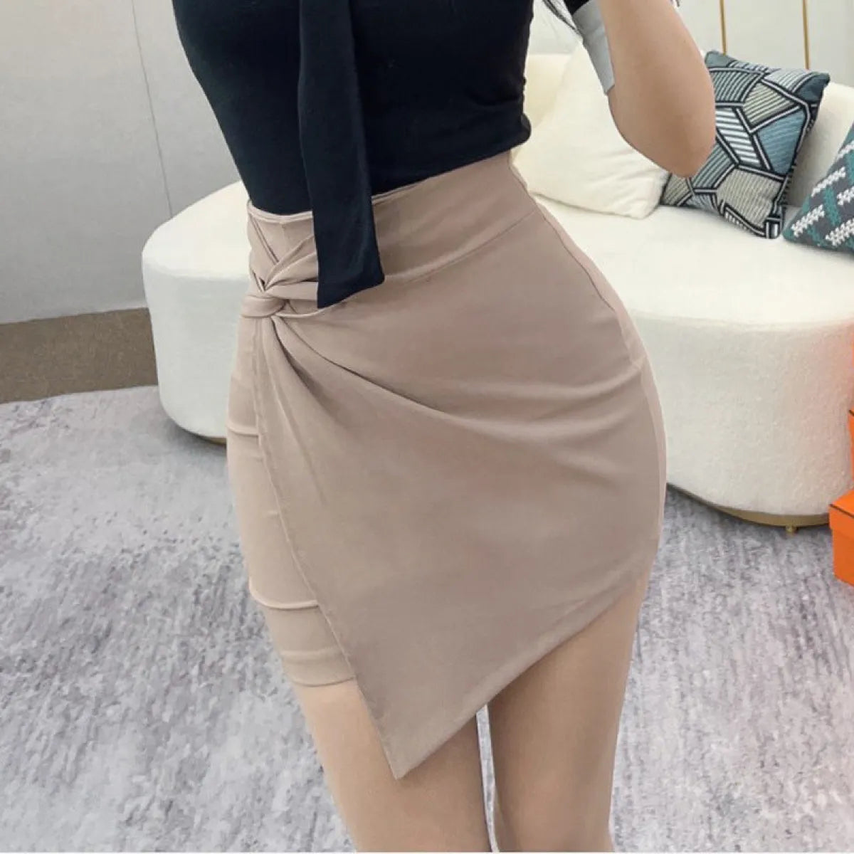 High Waist Asymmetric Mini Skirt - Best Sellers - Mini Skirt - 1