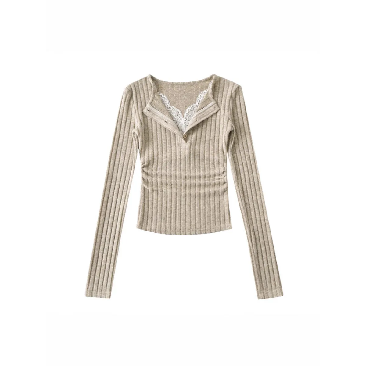 Sweet & Spicy Lace V-Neck Faux Two-Piece Sweater - Best Sellers - Sweater / Pullover - 1