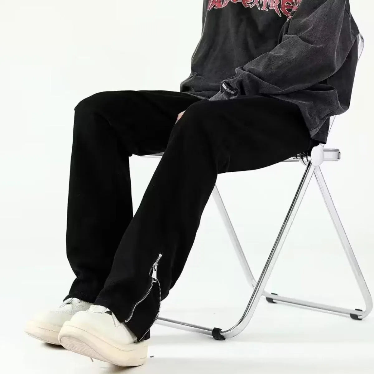 Black Ripped Straight-Leg Jeans - Best Sellers - Jeans - 6