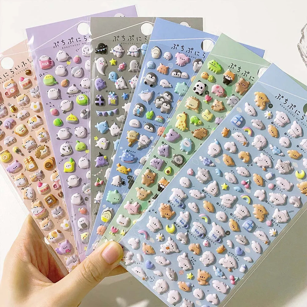 Kawaii Animals 3D Puffy Stickers Sheet - Best Sellers - Sticker / Decal - 1