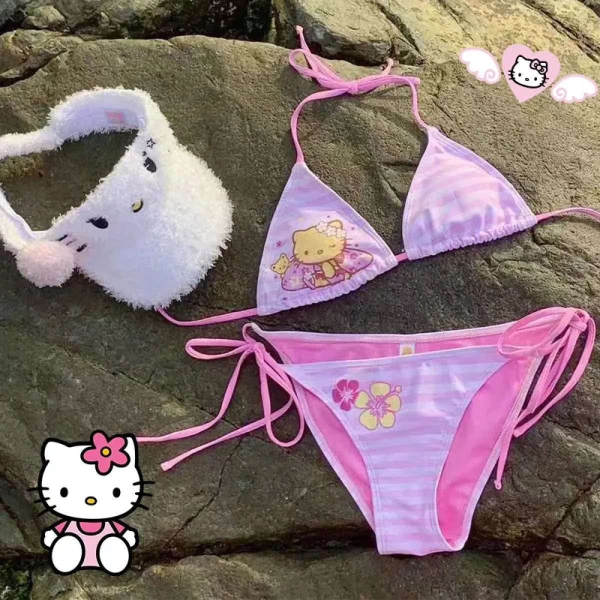 Hello Kitty Y2K Halter Bikini Set - Best Sellers - Swimsuit / Bikini / One-Piece Swimwear - 1