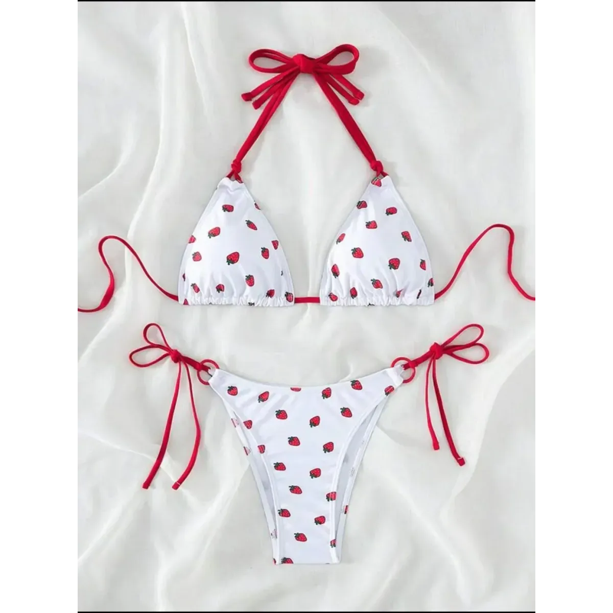Strawberry Print Halter Micro Bikini Set - Best Sellers - Swimsuit / Bikini / One-Piece Swimwear - 5