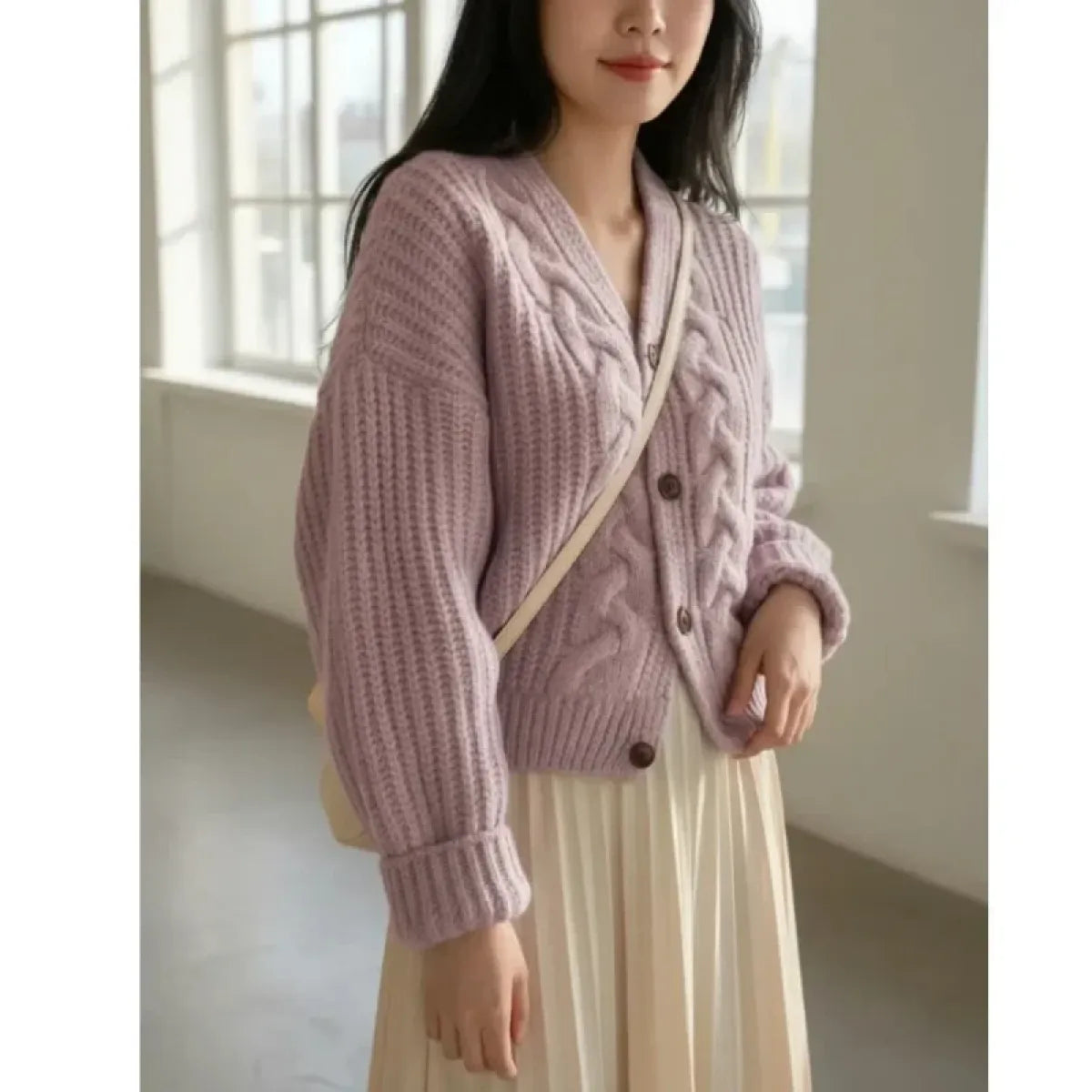 Sweet V-Neck Loose Knit Cardigan - Best Sellers - Cardigan - 1
