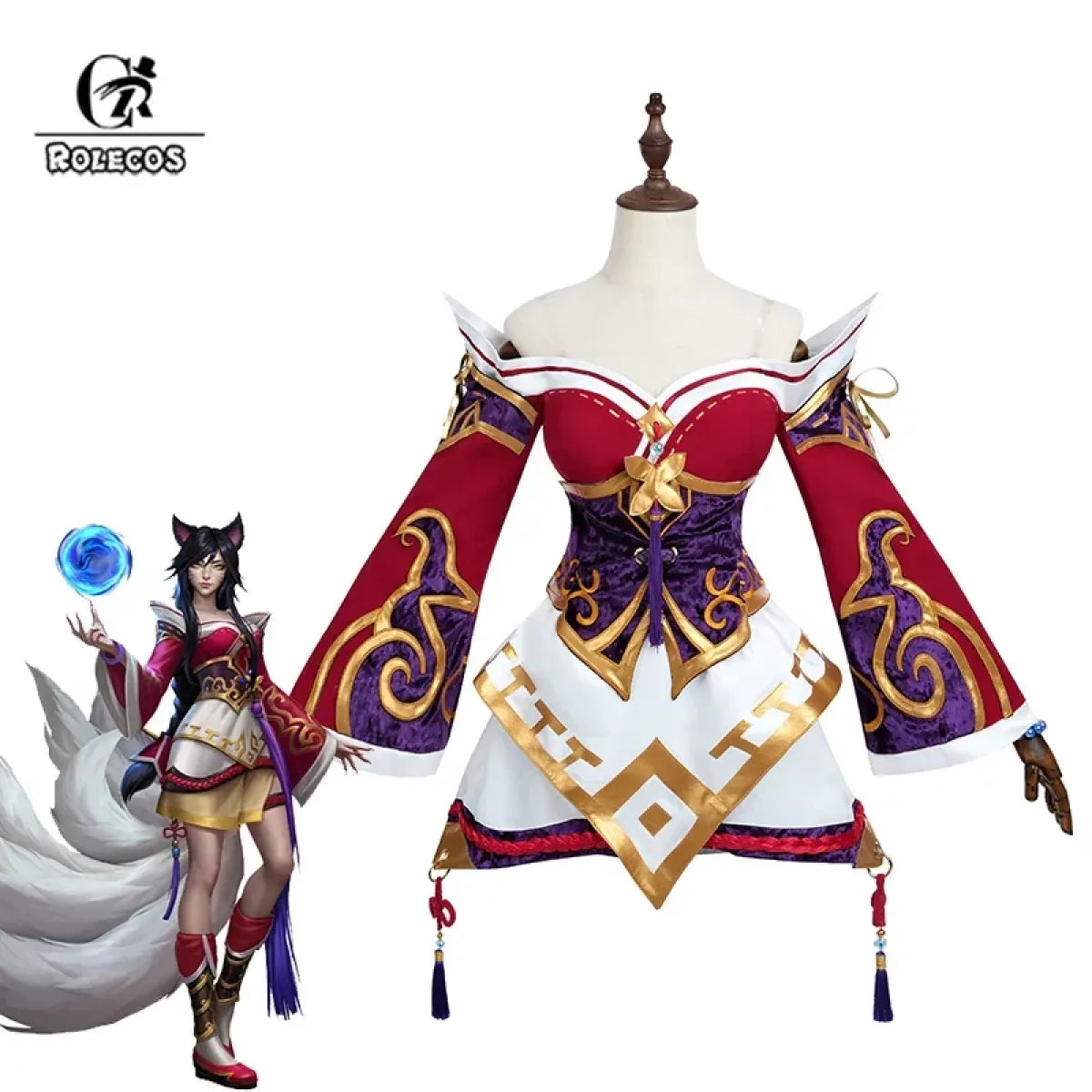 Ahri Nine-Tailed Fox Cosplay Costume Set - Best Sellers - Cosplay Outfit - 1