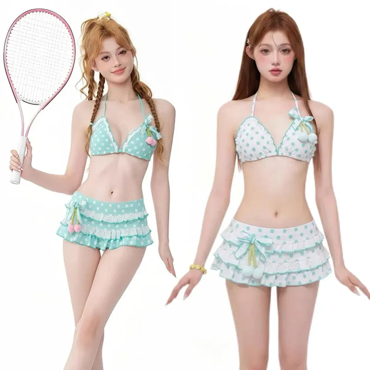Y2K Kawaii Ruffle Bikini Skirt Set - Best Sellers - Swimsuit / Bikini / One-Piece Swimwear - 1