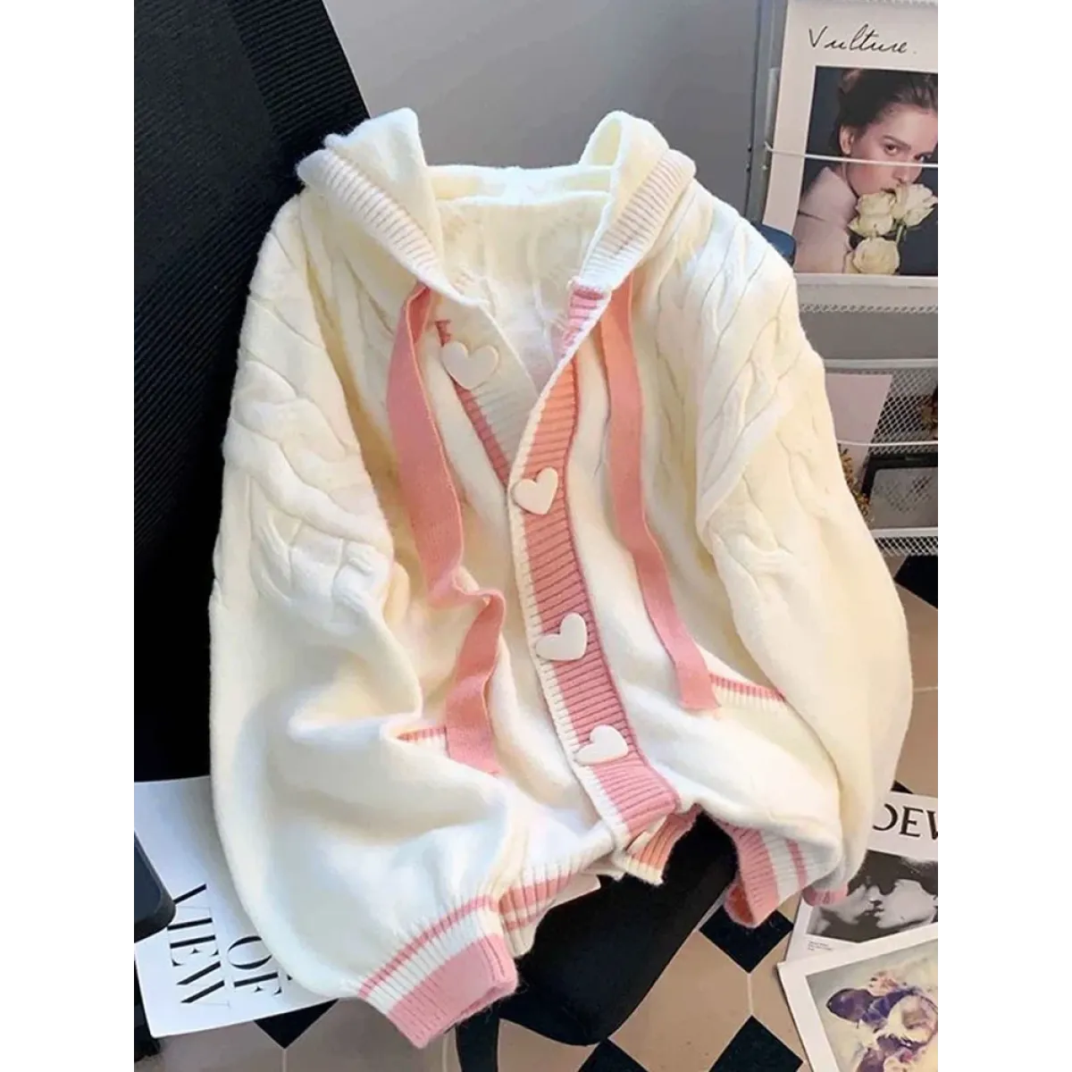 Sweet Hooded Knit Cardigan - Best Sellers - Cardigan - 1