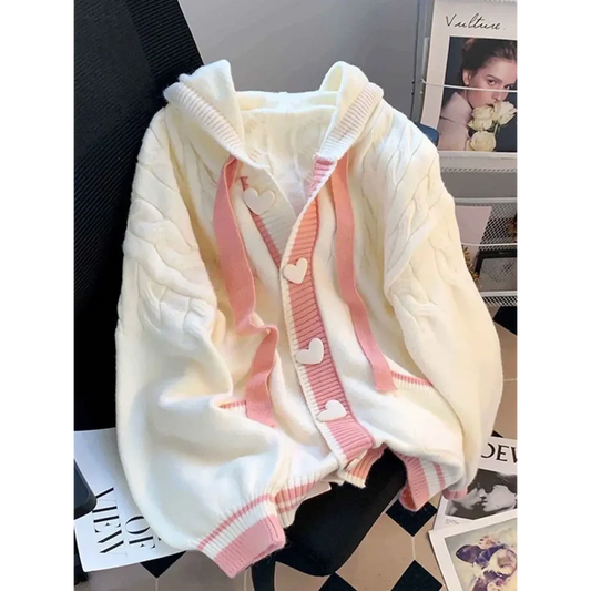 Sweet Hooded Knit Cardigan - Best Sellers - Cardigan - 1