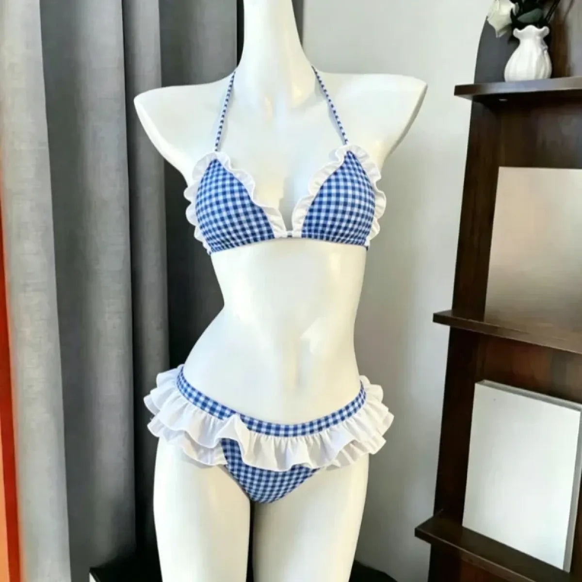 Japanese Kawaii Y2K Ruffle Halter Bikini Set - Best Sellers - Swimsuit / Bikini / One-Piece Swimwear - 1