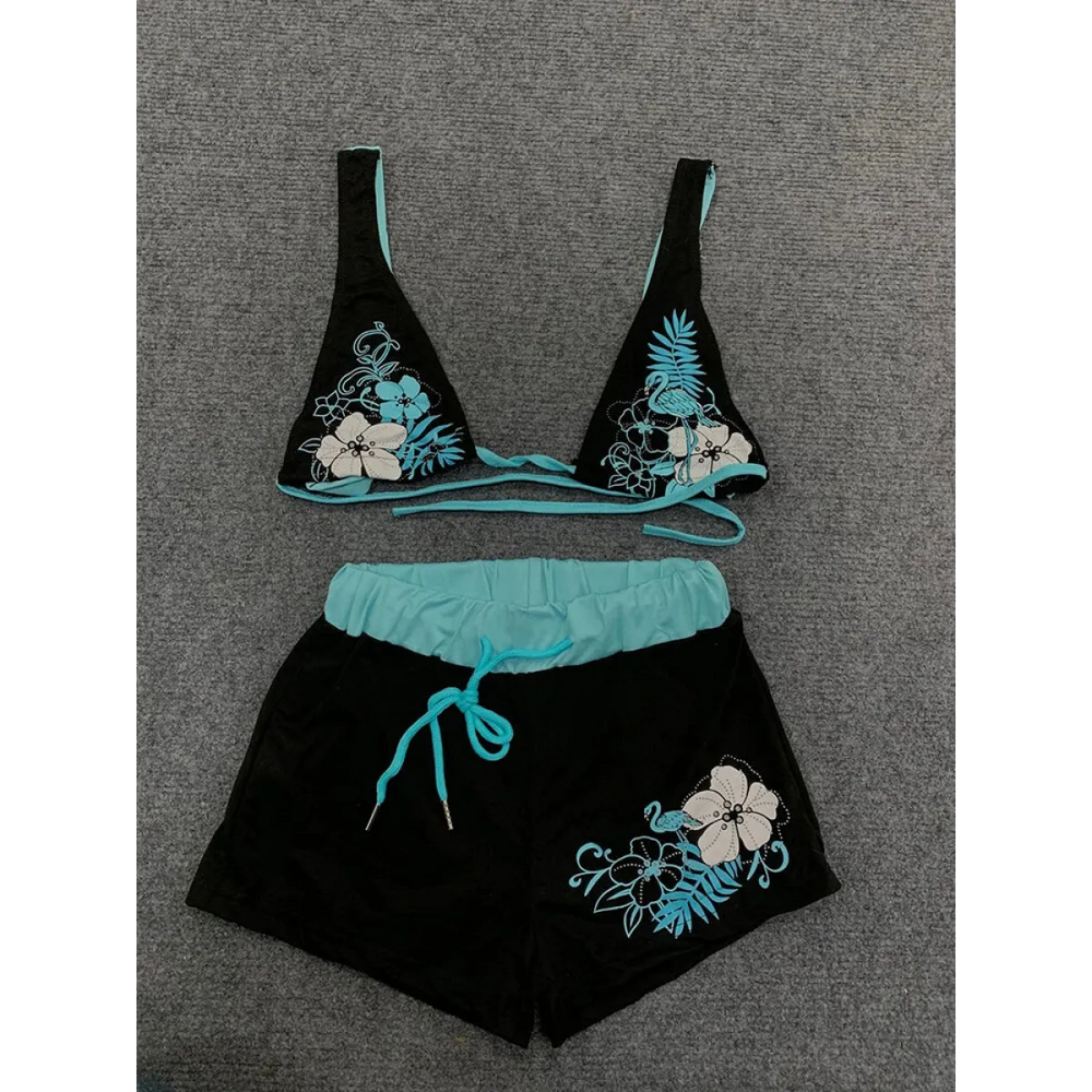 Vintage Floral Halter Bikini Set - Best Sellers - Swimsuit / Bikini / One-Piece Swimwear - 1