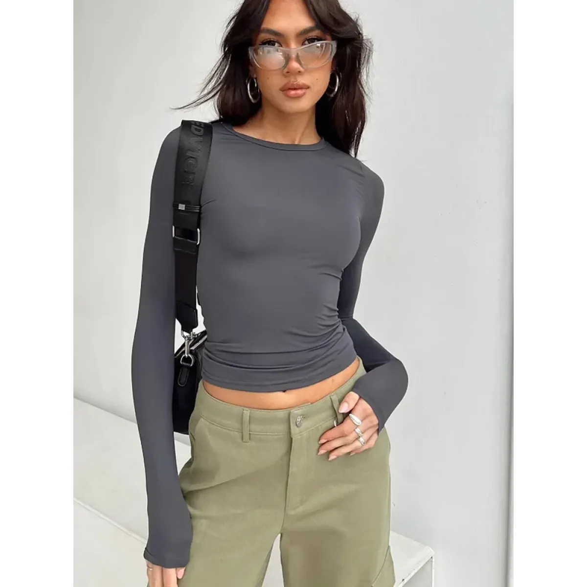 Solid Long Sleeve Slim Fit T-Shirt - Best Sellers - T-Shirt - 1