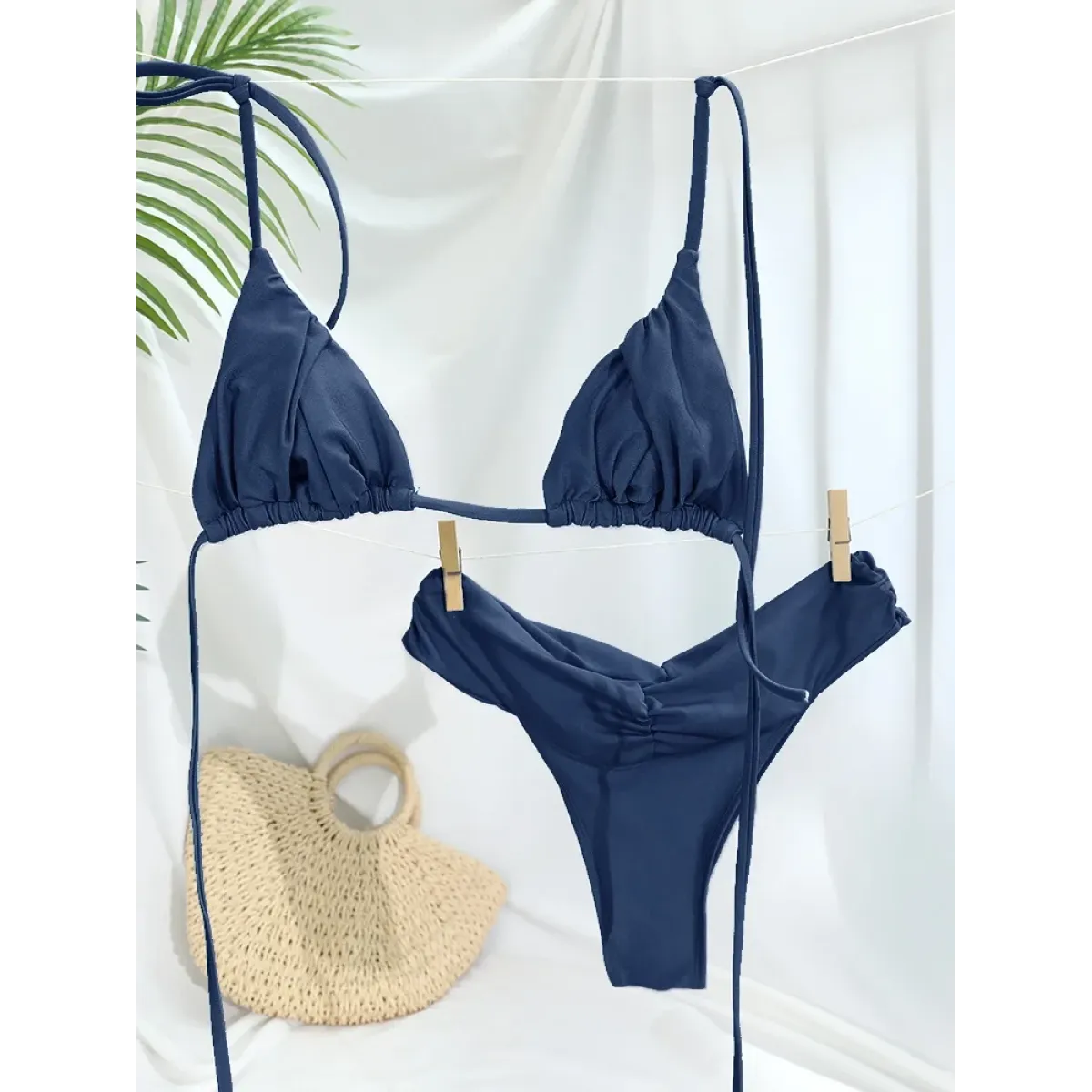 Frill Trim Triangle Bikini Set - Best Sellers - Swimsuit / Bikini / One-Piece Swimwear - 1