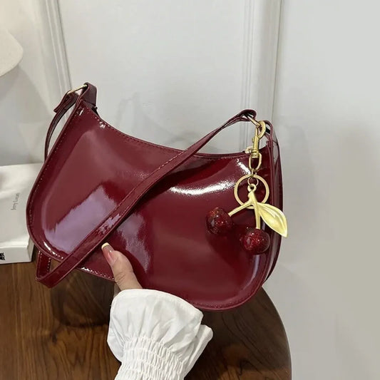 PU Leather Cherry Charm Shoulder Bag - Accessories - Handbag / Purse - 8