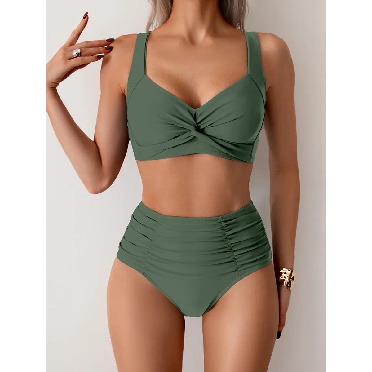 Solid High Waist Push Up Bikini Set - Best Sellers - Swimsuit / Bikini / One-Piece Swimwear - 1