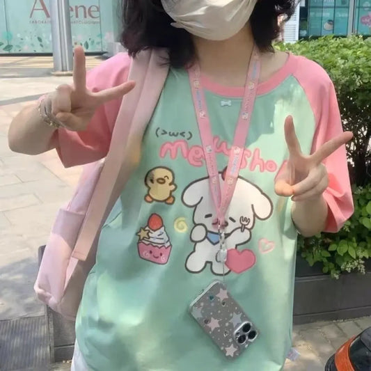 Sweet Cartoon Patchwork Y2K T-Shirt - Best Sellers - T-Shirt - 5