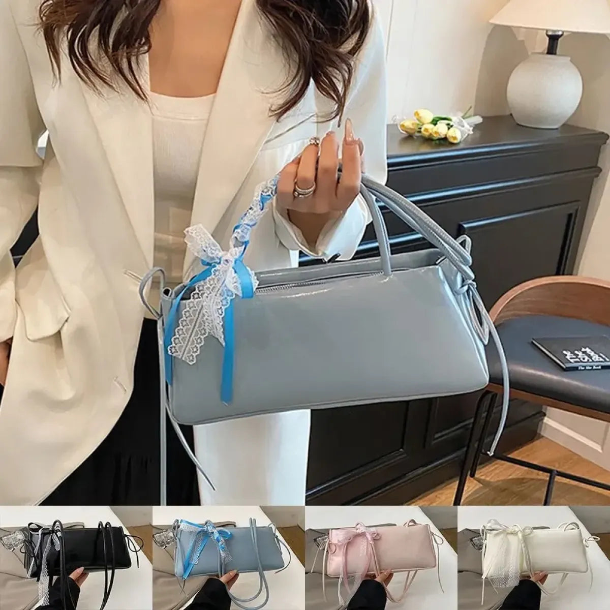 Bowknot Lace Ribbon Shoulder Bag - Best Sellers - Shoulder Bag - 1
