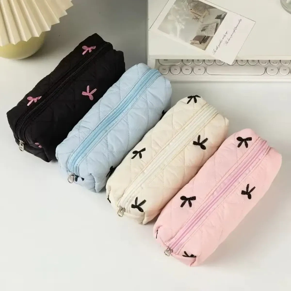 Solid Bow Pencil Case Organizer - Best Sellers - Accessory - 1