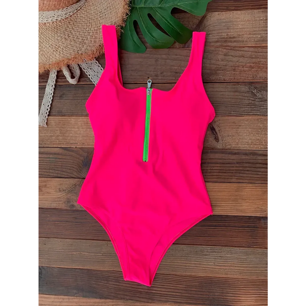 Front Zip Backless One-Piece Monokini Swimsuit - Best Sellers - Swimsuit / Bikini / One-Piece Swimwear - 1