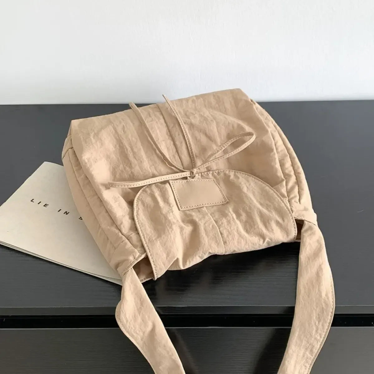 Korean Bow Nylon Flap Crossbody Bag - Accessories - Crossbody Bag - 1