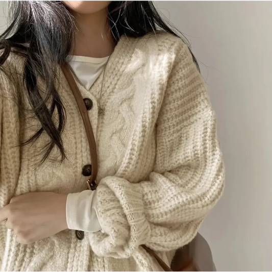 Sweet V-Neck Loose Knit Cardigan - Best Sellers - Cardigan - 4