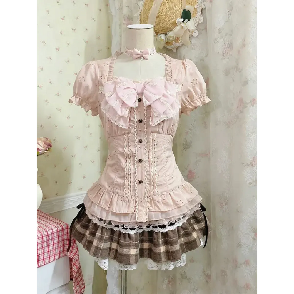Y2K Sweet 3-Piece Lace Mini Skirt Set - Best Sellers - Sets / Co-ords - 1