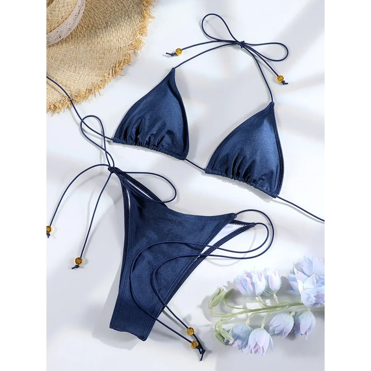 Printed Triangle Micro Thong Bikini Set - Best Sellers - Swimsuit / Bikini / One-Piece Swimwear - 1