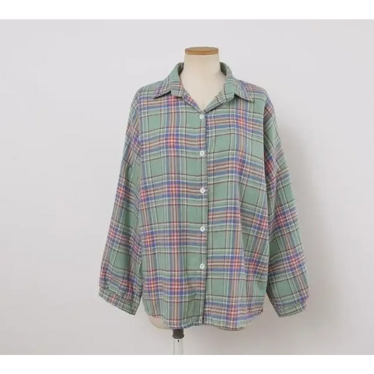 Vintage Preppy Plaid Button-Up Shirt - Best Sellers - Button-Up Shirt - 49