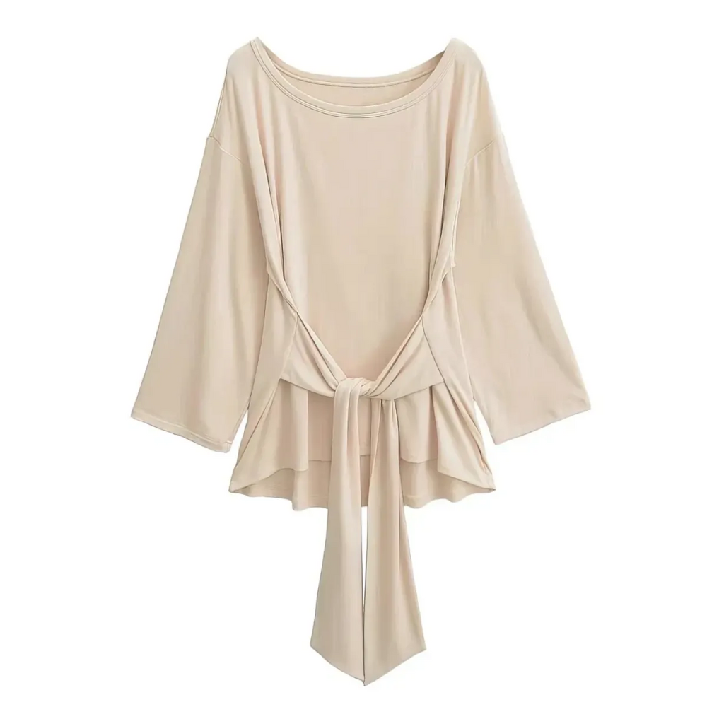Sheer Off-Shoulder Oversized Long Sleeve T-Shirt - Best Sellers - T-Shirt - 1