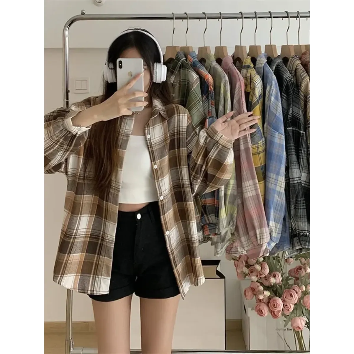Vintage Preppy Plaid Button-Up Shirt - Best Sellers - Button-Up Shirt - 1