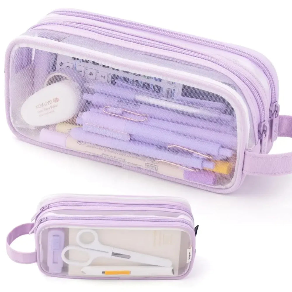 Purple Transparent Pencil Pouch - Accessories - Pouch / Makeup Bag - 1