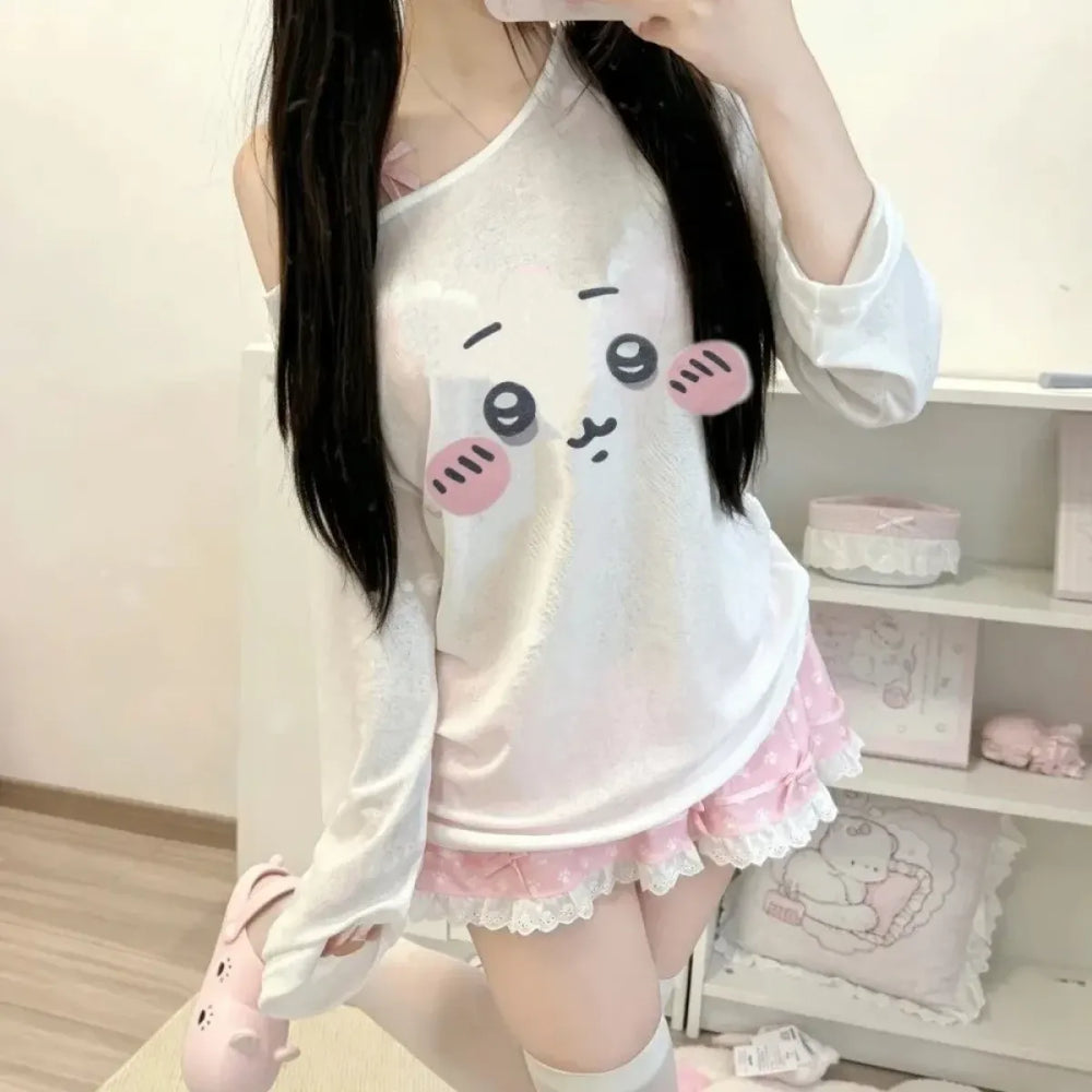 Sweet Cartoon Seal Print Long Sleeve T-Shirt - Best Sellers - T-Shirt - 1