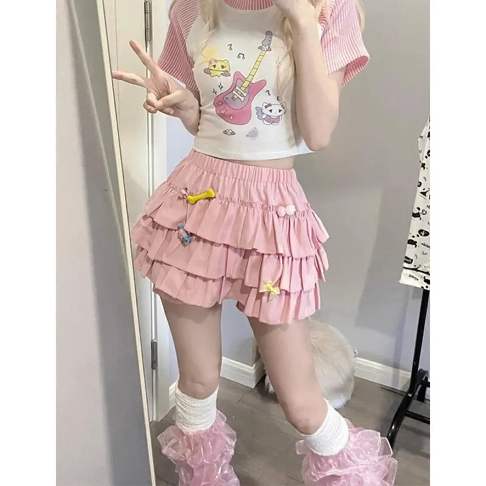 Y2K Sweet Ruffle Bow Mini Skirt - Best Sellers - Mini Skirt - 1