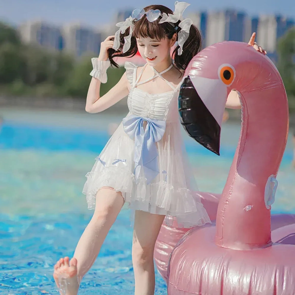 Sweet Lolita Bow One-Piece Swimsuit - Best Sellers - Swimsuit / Bikini / One-Piece Swimwear - 1