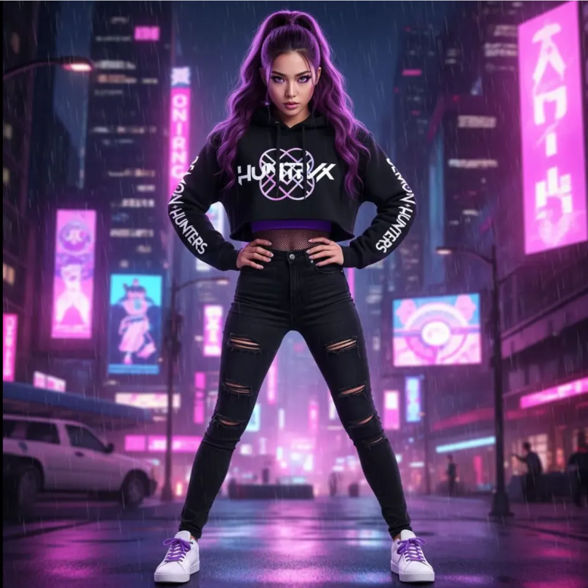 Kpop Demon Hunters Cat Ear Crop Hoodie - Best Sellers - Hooded - Hoodie - 1