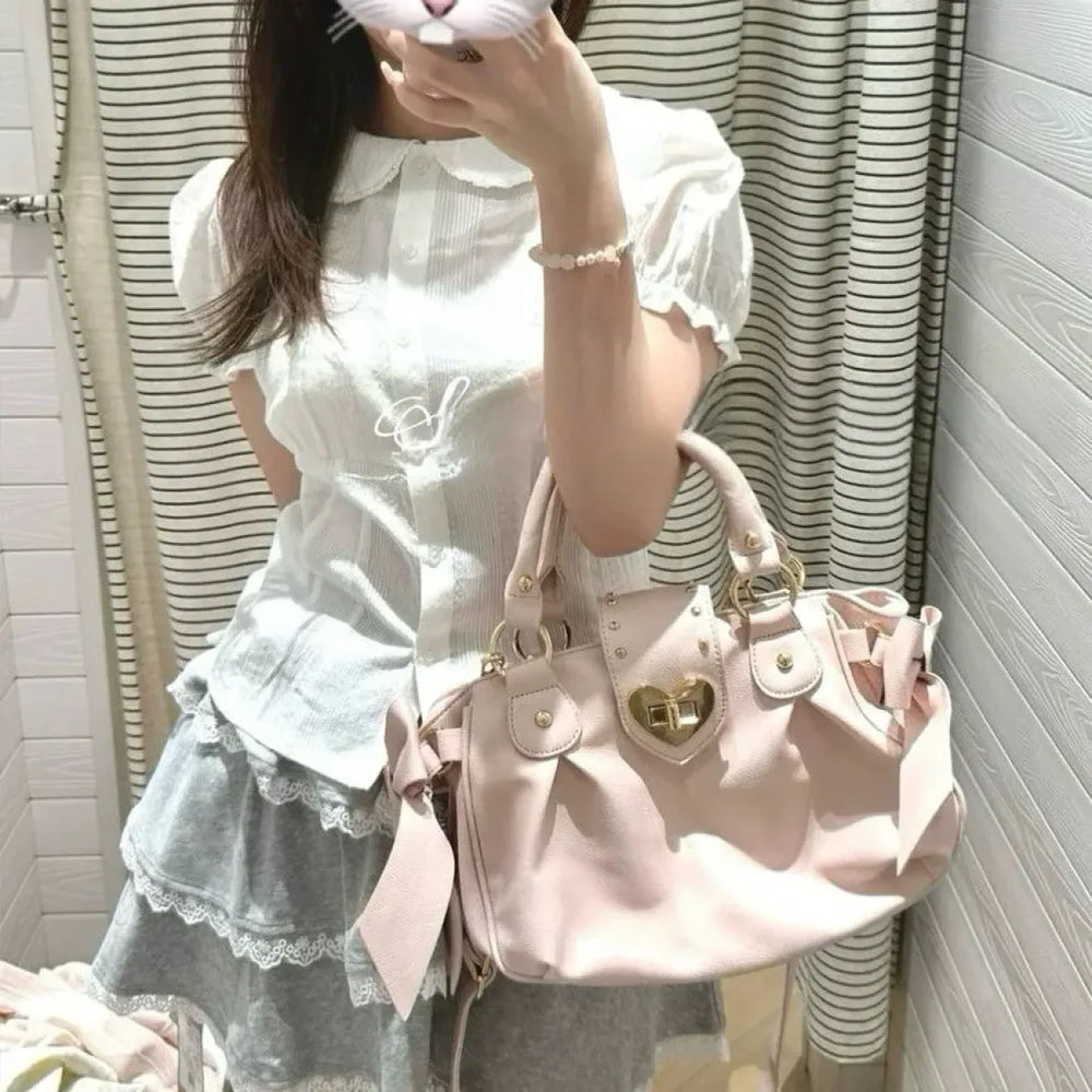 Sweet Bow Heart Lolita Handbag Shoulder & Crossbody Bag - Accessories - Handbag / Purse - 1