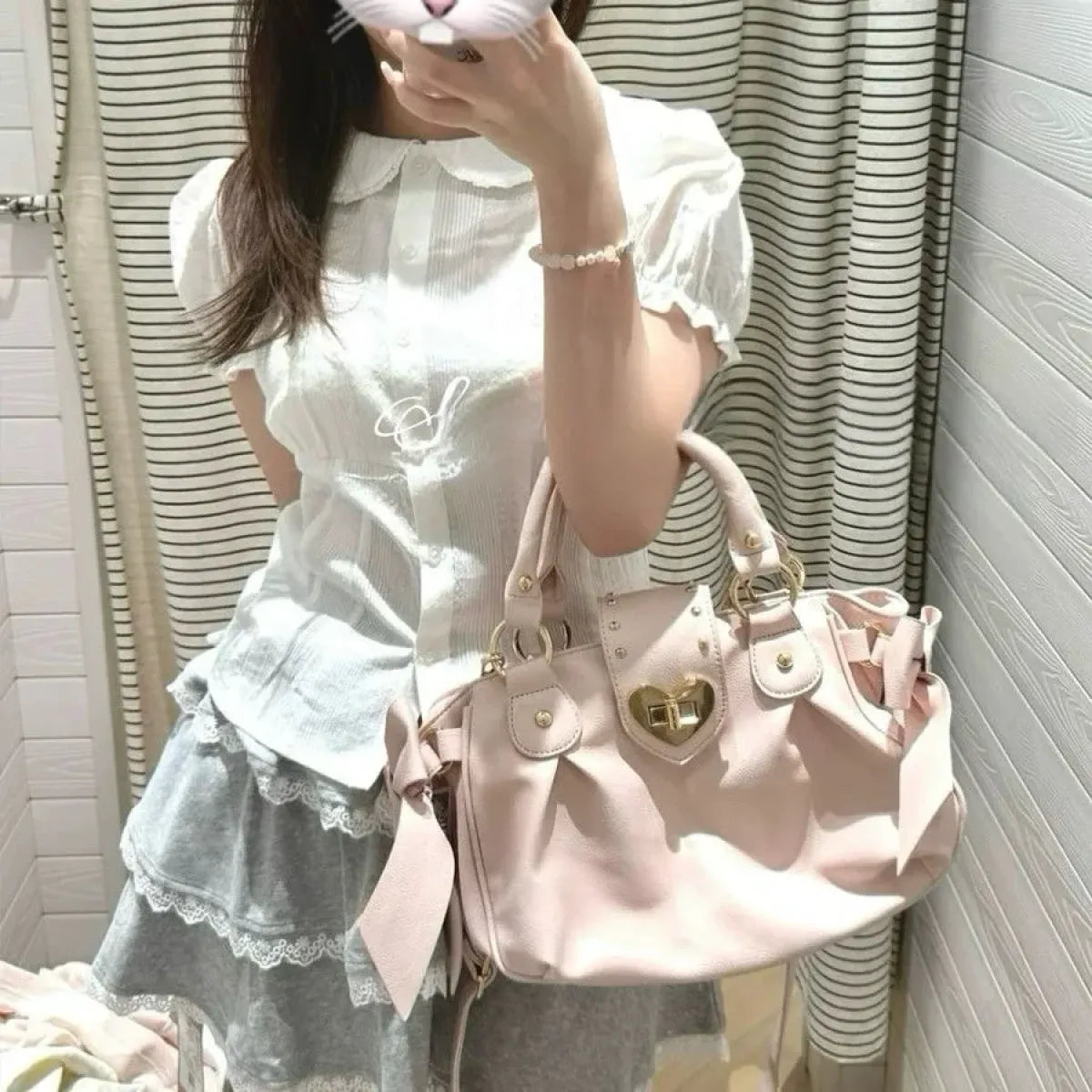 Sweet Bow Heart Lolita Handbag Shoulder & Crossbody Bag - Accessories - Handbag / Purse - 1